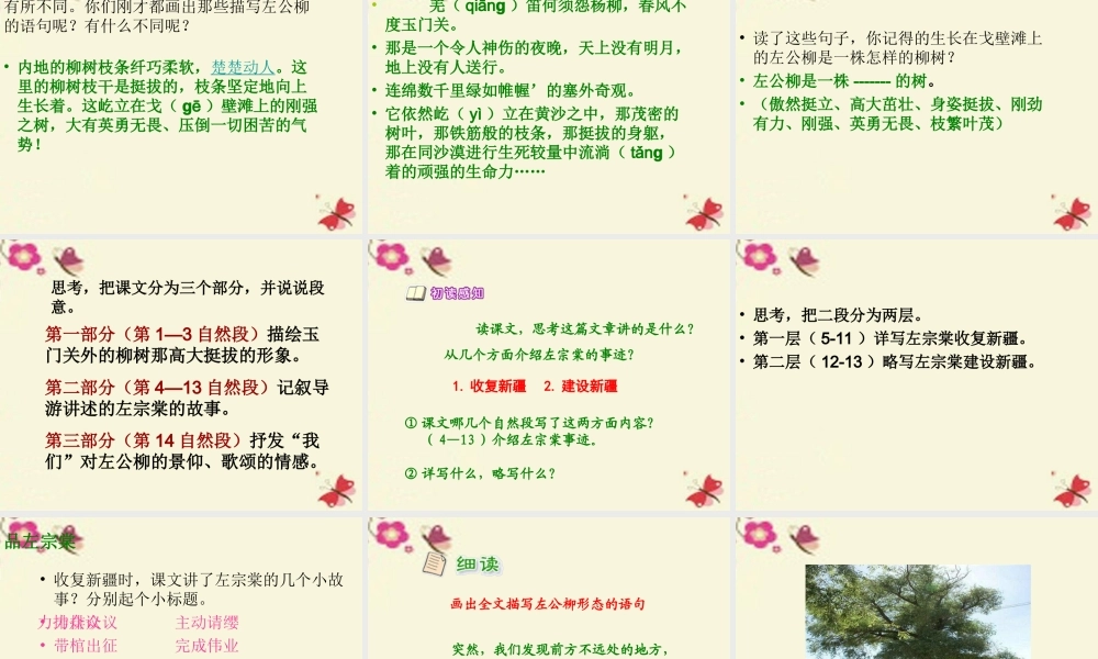 五年级语文下册 第5单元 22《左公柳》课件8 语文S版-语文S版小学五年级下册语文课件