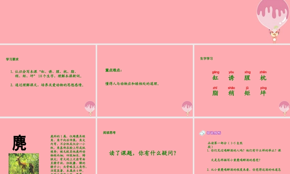 五年级语文上册 第四单元 醉麂课件3 湘教版-湘教版小学五年级上册语文课件