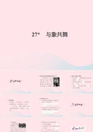 五年级语文下册 第八组 27 与象共舞习题课件 新人教版-新人教版小学五年级下册语文课件