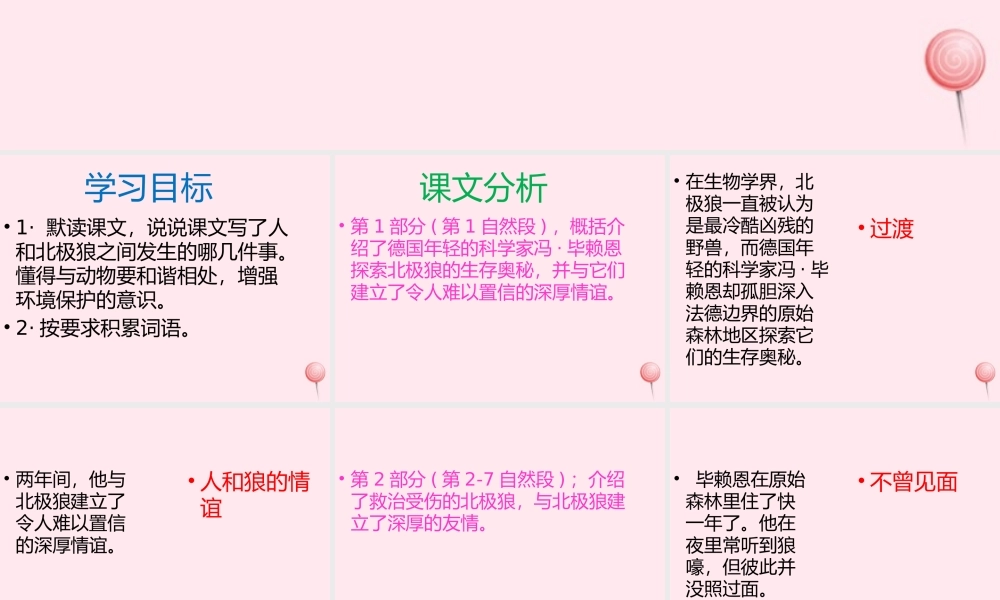 五年级语文上册 第六单元 24《与北极狼为友的科学家》课件 北京版-北京级上册语文课件