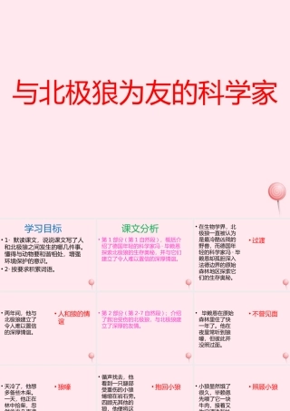 五年级语文上册 第六单元 24《与北极狼为友的科学家》课件 北京版-北京级上册语文课件