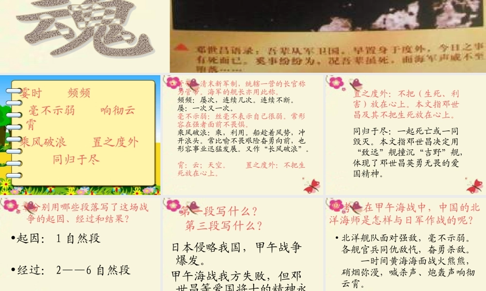 五年级语文下册 第5单元 25《海上英魂》课件4 语文S版-语文S版小学五年级下册语文课件