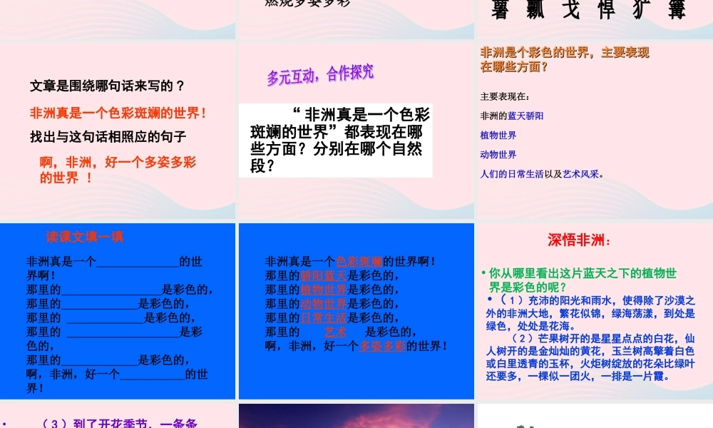 五年级语文下册 第八组 28 彩色的非洲课件 新人教版-新人教版小学五年级下册语文课件