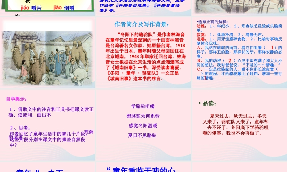 五年级语文下册 第二组 6  骆驼队教学课件2 新人教版-新人教级下册语文课件