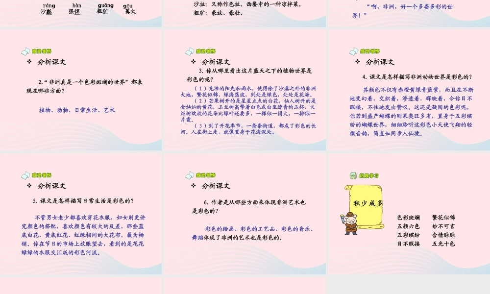 五年级语文下册 第八组 28 彩色的非洲课件2 新人教版-新人教版小学五年级下册语文课件