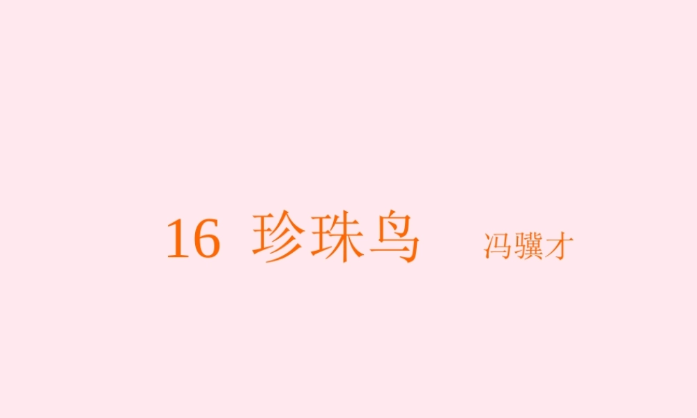 五年级语文上册 第四组 16 珍珠鸟课件 新人教版-新人教版小学五年级上册语文课件