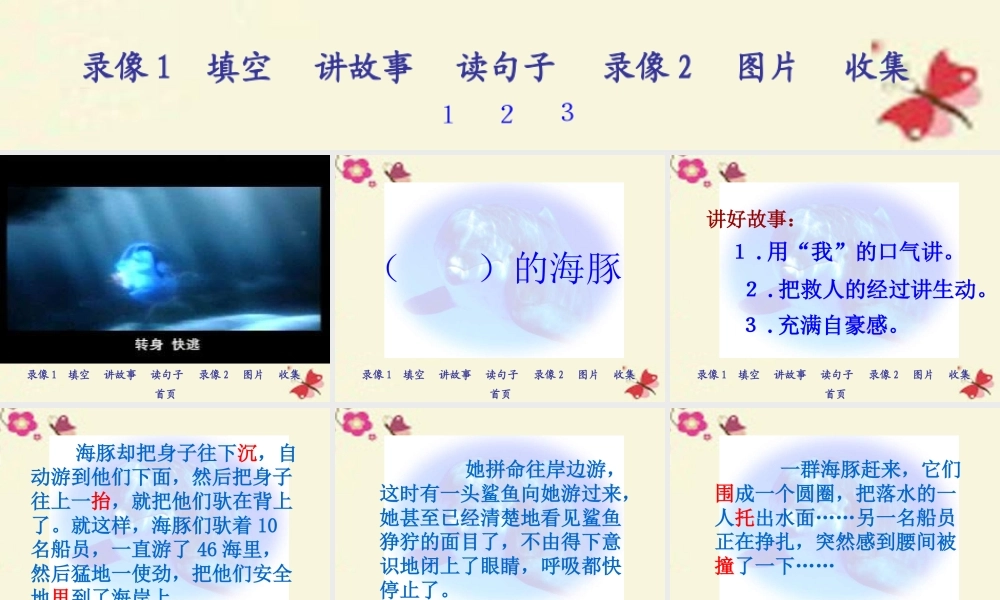 五年级语文下册 第2单元 8《海豚救人》课件2 语文S版-语文S版小学五年级下册语文课件
