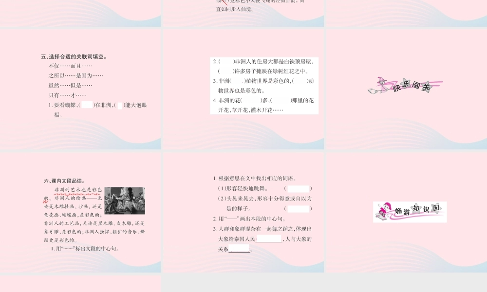 五年级语文下册 第八组 28 彩色的非洲习题课件 新人教版-新人教版小学五年级下册语文课件
