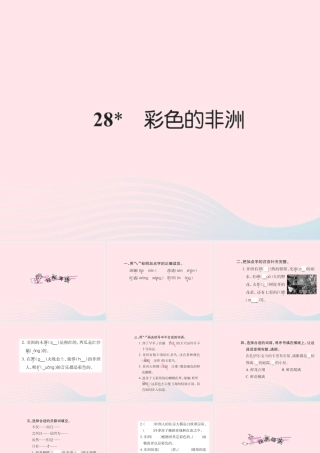 五年级语文下册 第八组 28 彩色的非洲习题课件 新人教版-新人教版小学五年级下册语文课件