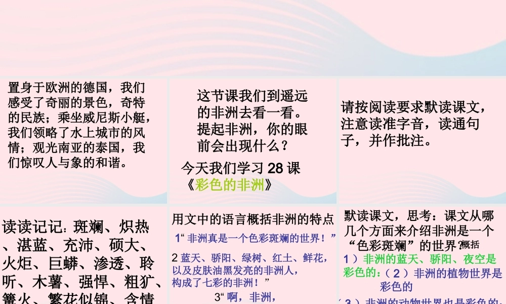 五年级语文下册 第八组 28《彩色的非洲》课件 新人教版-新人教版小学五年级下册语文课件