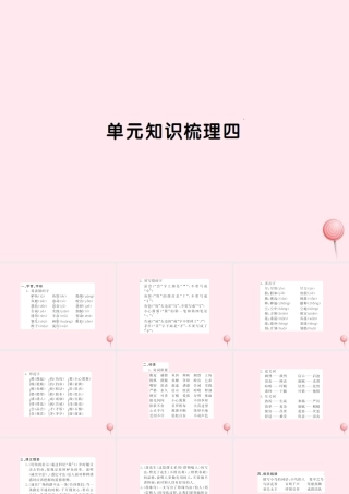 五年级语文上册 第四组知识梳理四习题课件 新人教版-新人教版小学五年级上册语文课件