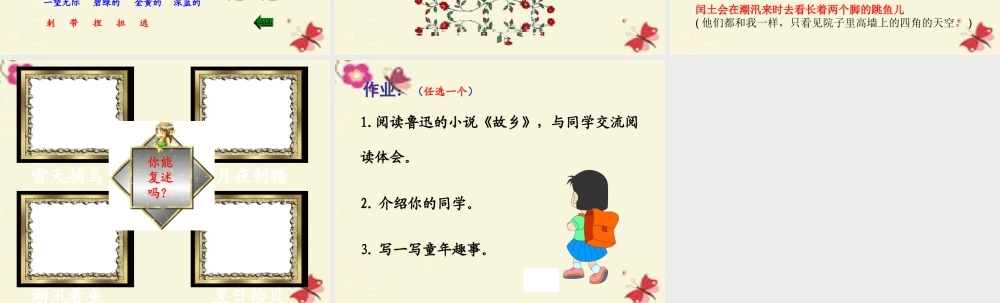 五年级语文下册 第6单元 26《少年闰土》课件9 语文S版-语文S版小学五年级下册语文课件