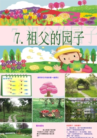 五年级语文下册 第二组 7 祖父的园子教学课件2 新人教版-新人教版小学五年级下册语文课件