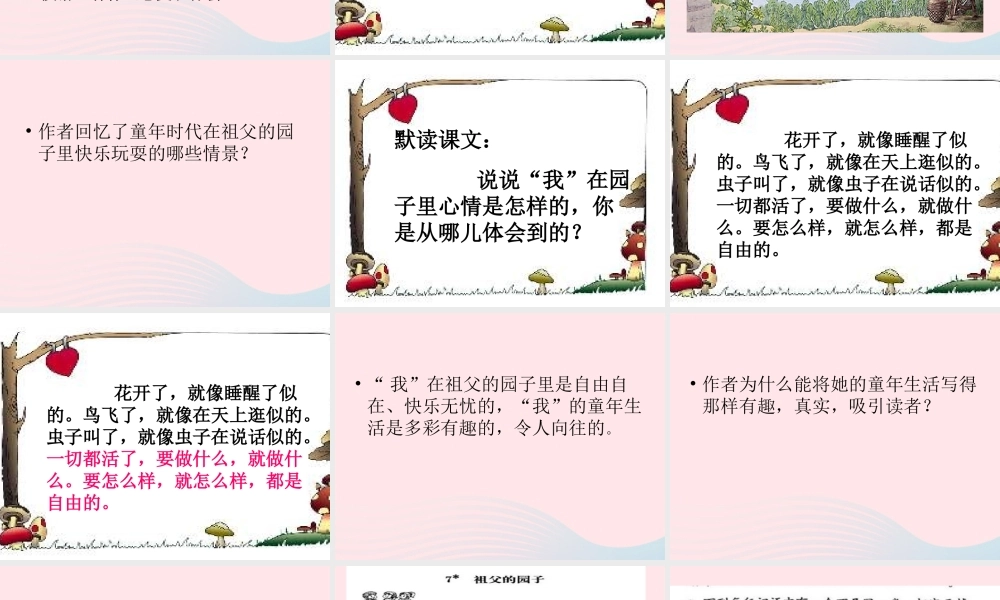 五年级语文下册 第二组 7 祖父的园子课件2 新人教版-新人教版小学五年级下册语文课件