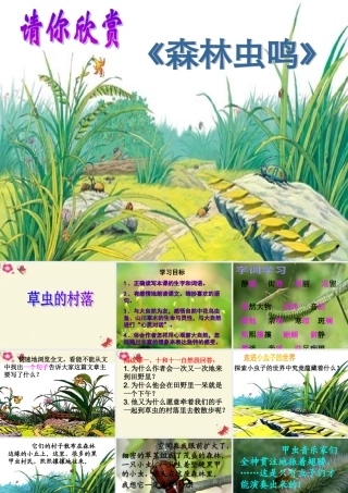 五年级语文下册 第2单元 10《草虫的村落》课件1 语文S版-语文S版小学五年级下册语文课件