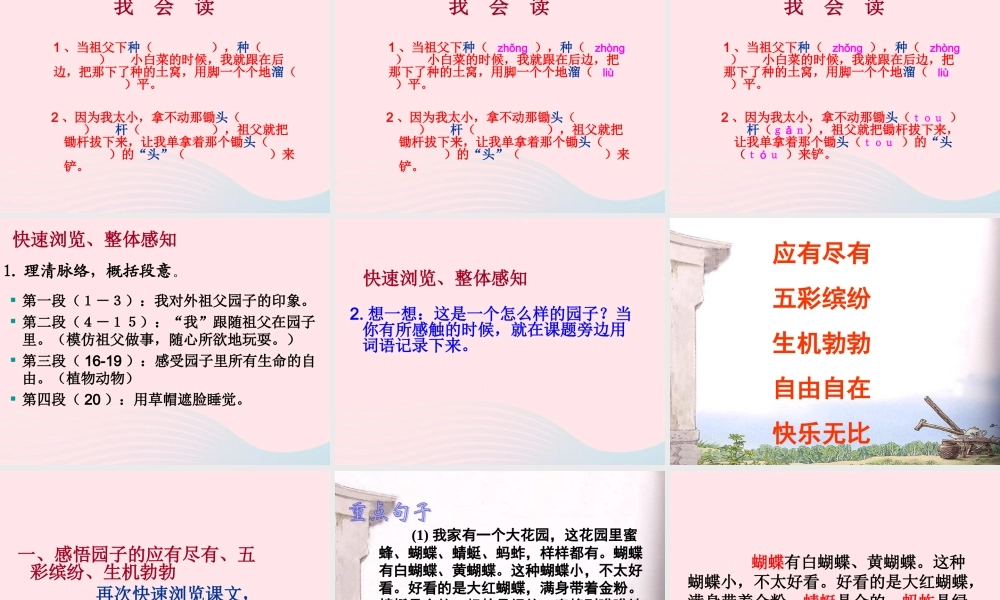 五年级语文下册 第二组 7《祖父的园子》课件 新人教版-新人教版小学五年级下册语文课件