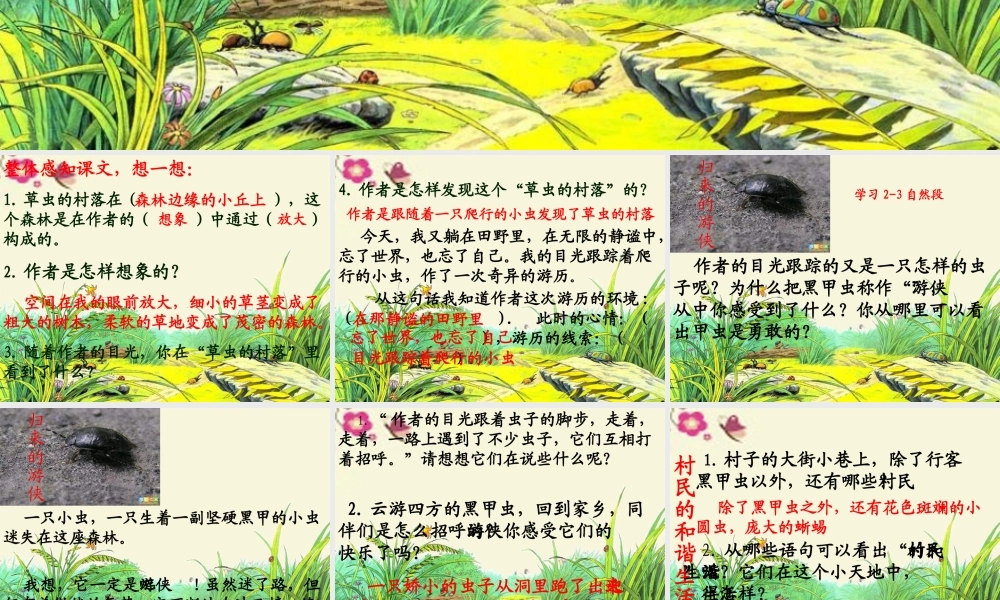 五年级语文下册 第2单元 10《草虫的村落》课件3 语文S版-语文S版小学五年级下册语文课件