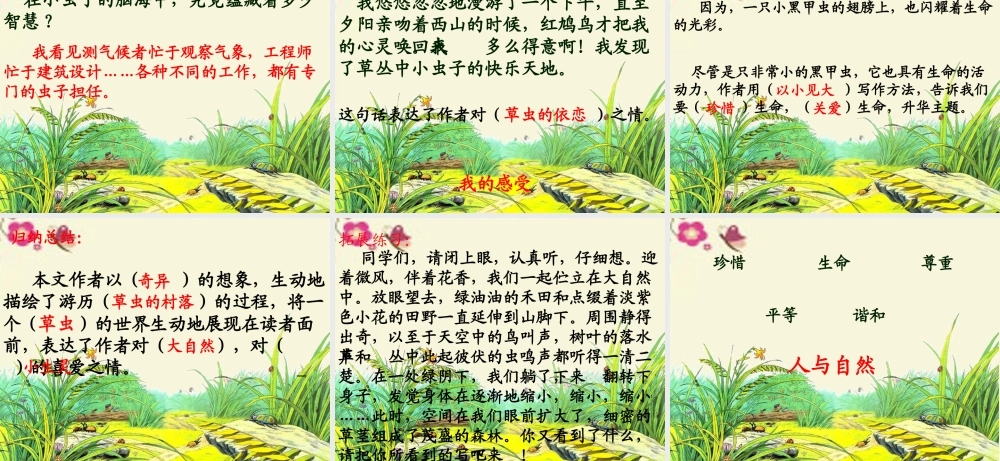 五年级语文下册 第2单元 10《草虫的村落》课件3 语文S版-语文S版小学五年级下册语文课件