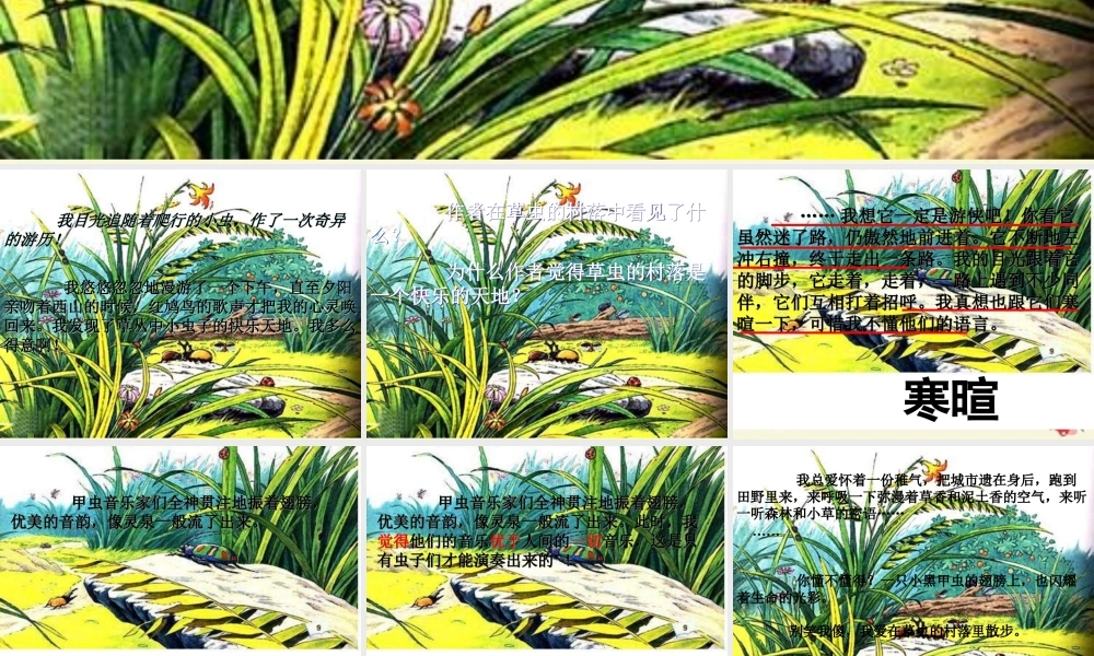 五年级语文下册 第2单元 10《草虫的村落》课件5 语文S版-语文S版小学五年级下册语文课件