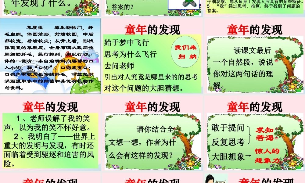 五年级语文下册 第二组 8 童年的发现教学课件1 新人教版-新人教版小学五年级下册语文课件