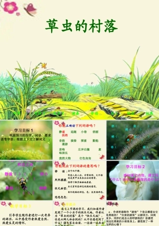 五年级语文下册 第2单元 10《草虫的村落》课件7 语文S版-语文S版小学五年级下册语文课件