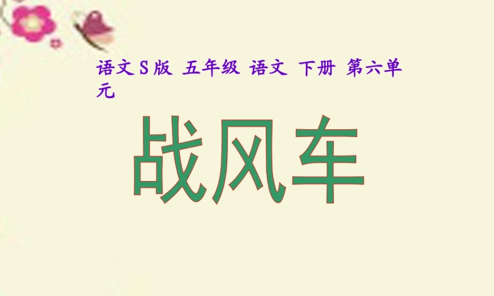 五年级语文下册 第6单元 29《战风车》课件1 语文S版-语文S版小学五年级下册语文课件