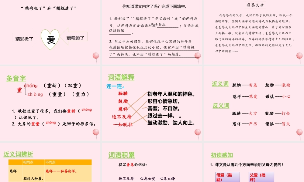 五年级语文上册 第六单元 彩极了和糟糕透了课件 新人教版-新人教级上册语文课件