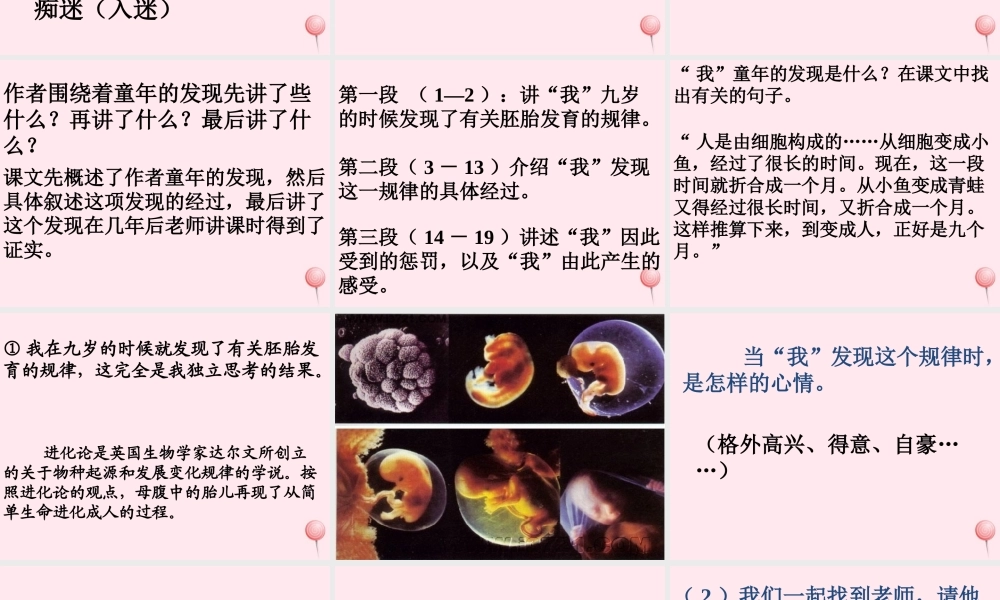 五年级语文下册 第二组 8《童年的发现》课堂教学课件2 新人教版-新人教版小学五年级下册语文课件