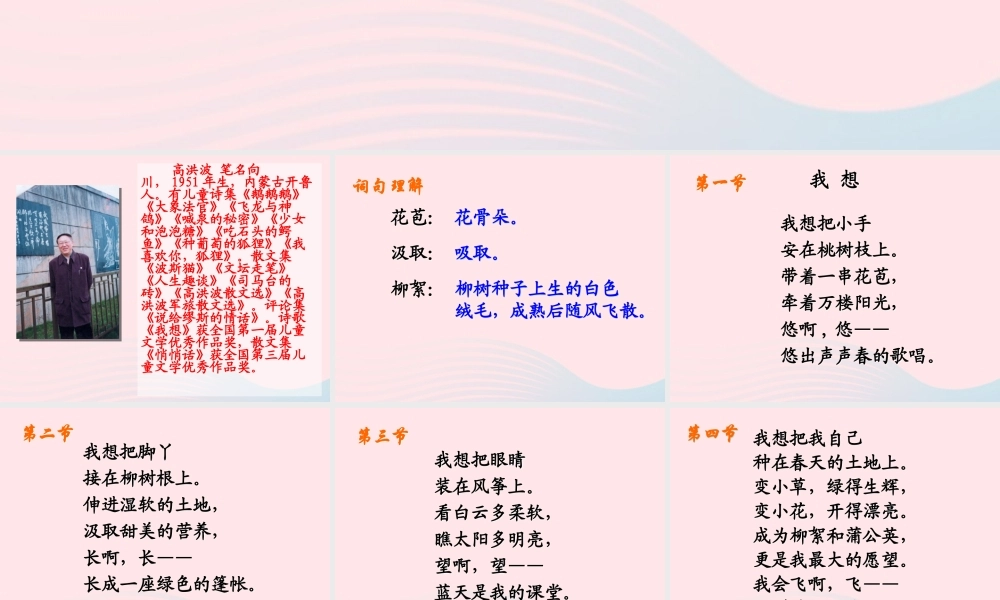 五年级语文下册 第二组 9 儿童诗两首《我想》教学课件 新人教版-新人教版小学五年级下册语文课件