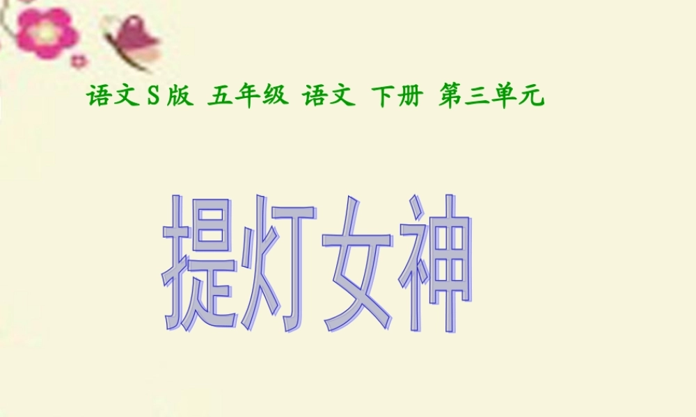 五年级语文下册 第3单元 12《提灯女神》课件5 语文S版-语文S版小学五年级下册语文课件