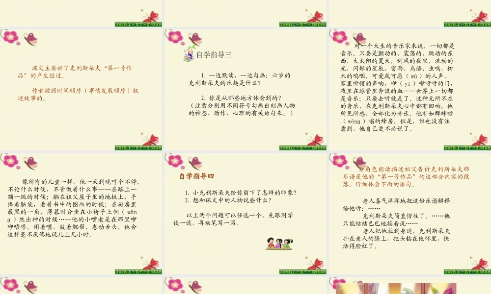 五年级语文下册 第6单元 30《童年乐趣》课件4 语文S版-语文S版小学五年级下册语文课件