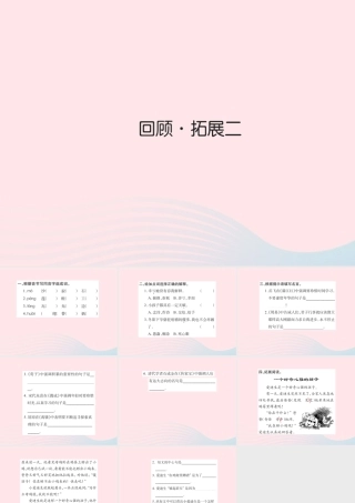 五年级语文下册 第二组 回顾 拓展 二习题课件 新人教版-新人教版小学五年级下册语文课件