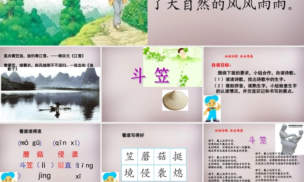 五年级语文上册《斗笠》课件3 语文A版-语文A版小学五年级上册语文课件