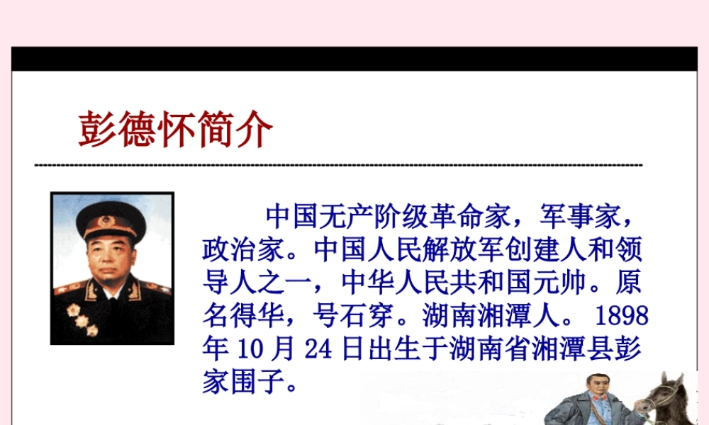 五年级语文下册 第六单元 第22课《彭德怀和他的大黑骡子》课件 苏教版-苏教版小学五年级下册语文课件