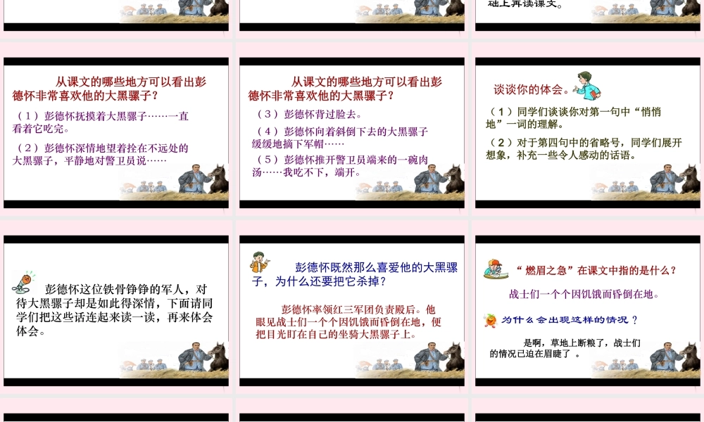 五年级语文下册 第六单元 第22课《彭德怀和他的大黑骡子》课件 苏教版-苏教版小学五年级下册语文课件