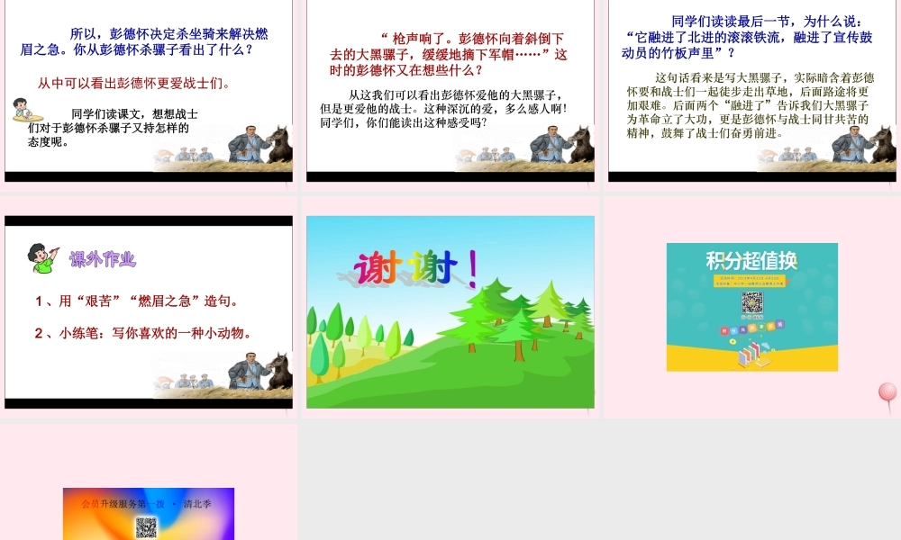 五年级语文下册 第六单元 第22课《彭德怀和他的大黑骡子》课件 苏教版-苏教版小学五年级下册语文课件