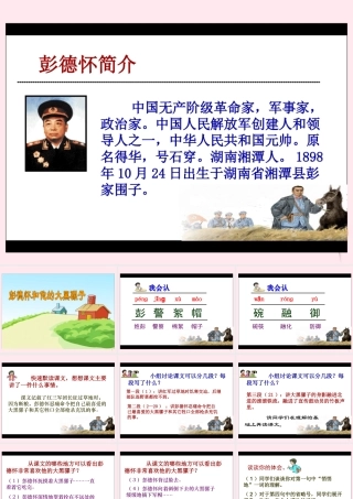 五年级语文下册 第六单元 第22课《彭德怀和他的大黑骡子》课件 苏教版-苏教版小学五年级下册语文课件