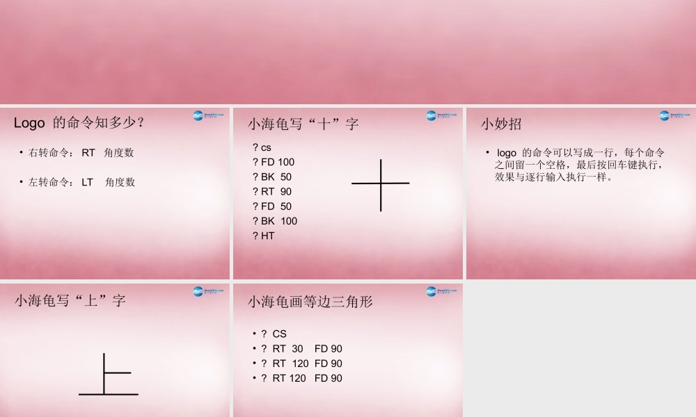 六年级信息技术上册 第4课 小海龟的美术社课件2 辽师大版（三起）