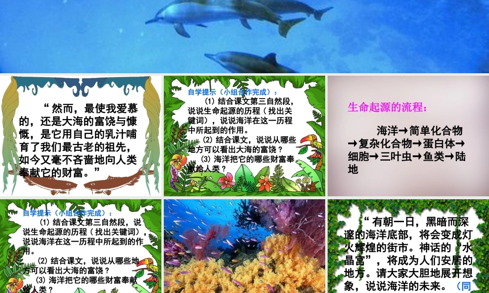 五年级语文上册《富饶的海洋》课件3 语文A版-语文A版小学五年级上册语文课件