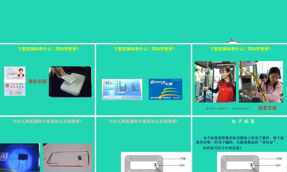 六年级信息技术上册 第6课《物联网中的身份证——电子标签》课件1 苏科版-苏科版小学六年级上册信息技术课件