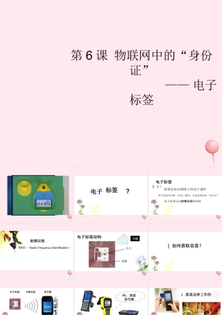 六年级信息技术上册 第6课《物联网中的身份证——电子标签》课件2 苏科版-苏科版小学六年级上册信息技术课件