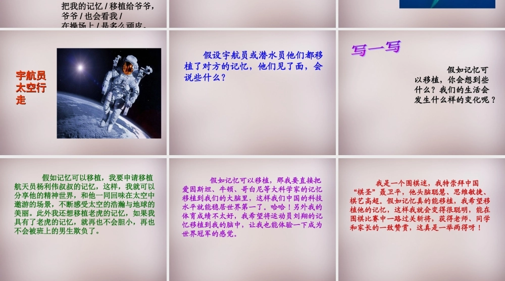 五年级语文上册《假如记忆可以移植》课件2 语文A版-语文A版小学五年级上册语文课件