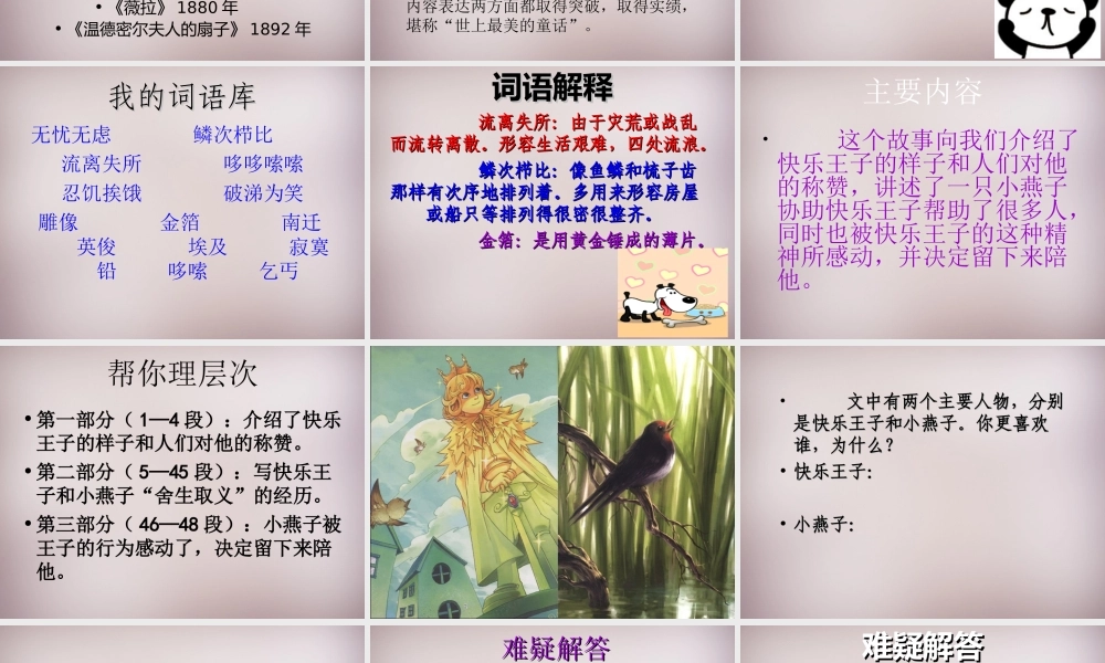 五年级语文上册《快乐王子》课件1 语文A版-语文A版小学五年级上册语文课件