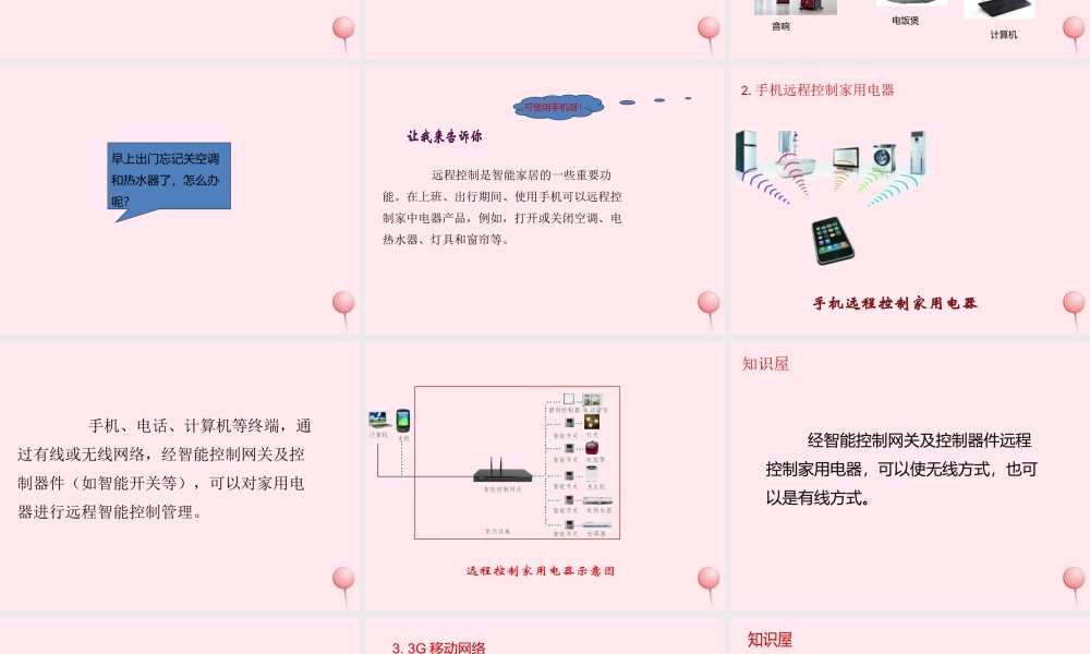 六年级信息技术上册 第8课《智能家居--远程控制家电》课件1 苏科版-苏科版小学六年级上册信息技术课件