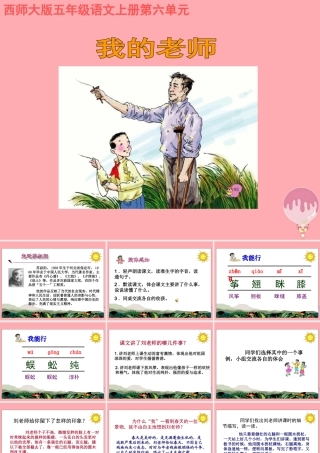 五年级语文上册 第六单元 我的老师课件4 西师大版-西师大版小学五年级上册语文课件