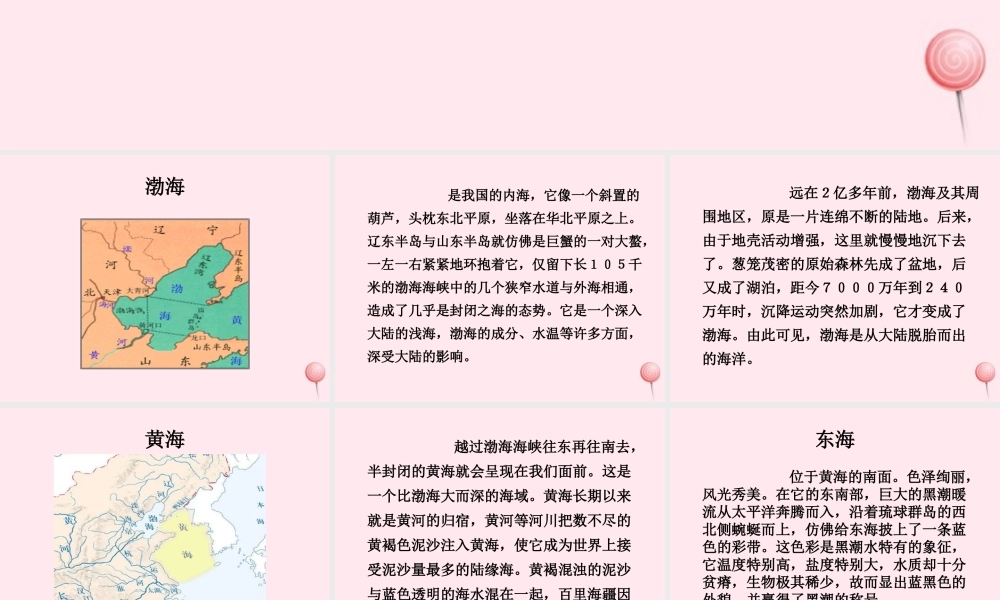 五年级语文下册 拓展知识：我国四大海简介课件 教科版-教科版小学五年级下册语文课件