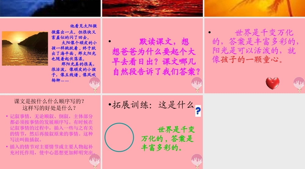 五年级语文上册 第六单元 阳光很活泼课件1 西师大版-西师大版小学五年级上册语文课件