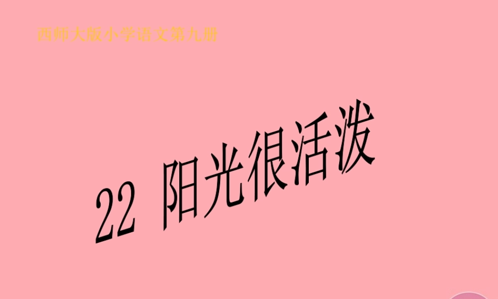 五年级语文上册 第六单元 阳光很活泼课件2 西师大版-西师大版小学五年级上册语文课件