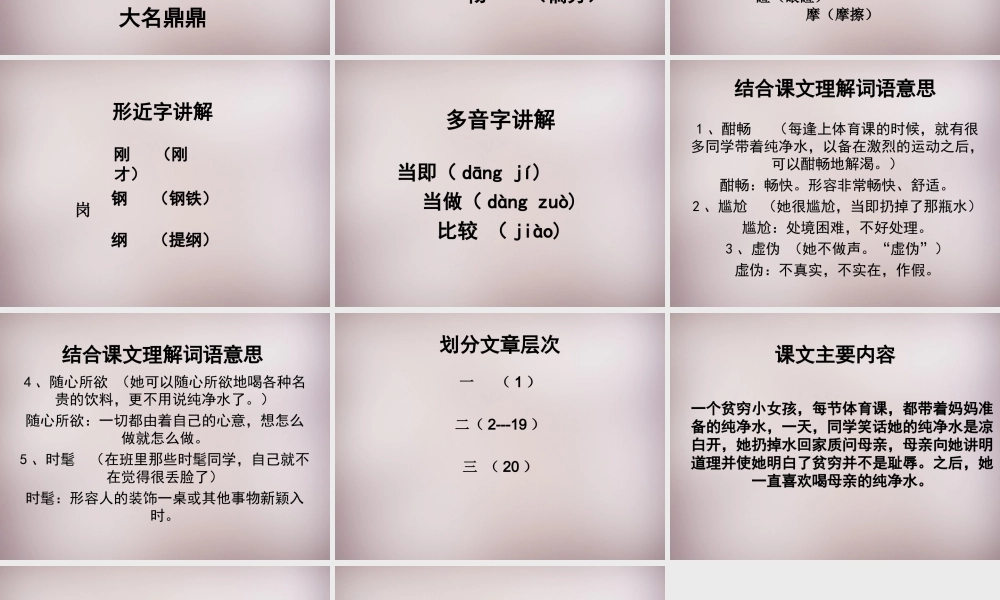 五年级语文上册《母亲的纯净水》课件1 语文A版-语文A版小学五年级上册语文课件