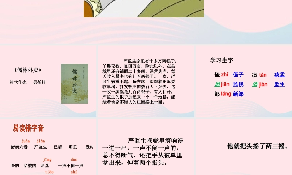 五年级语文下册 第七组 22 人物描写一组《临死前的严监生》教学课件 新人教版-新人教版小学五年级下册语文课件